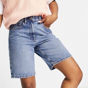 90s Baggy Dad Shorts in blue organic cotton Bermuda